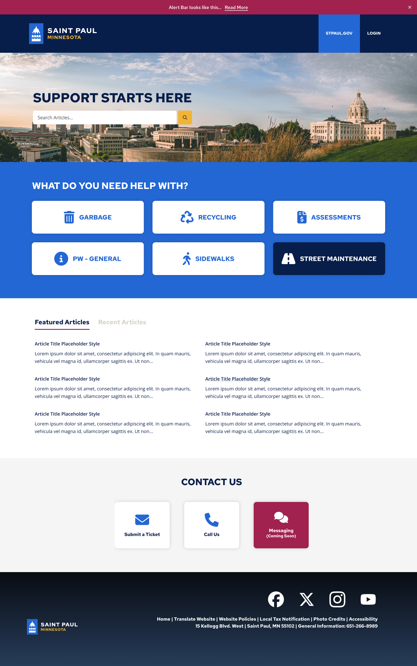 City of St. Paul Landing Page